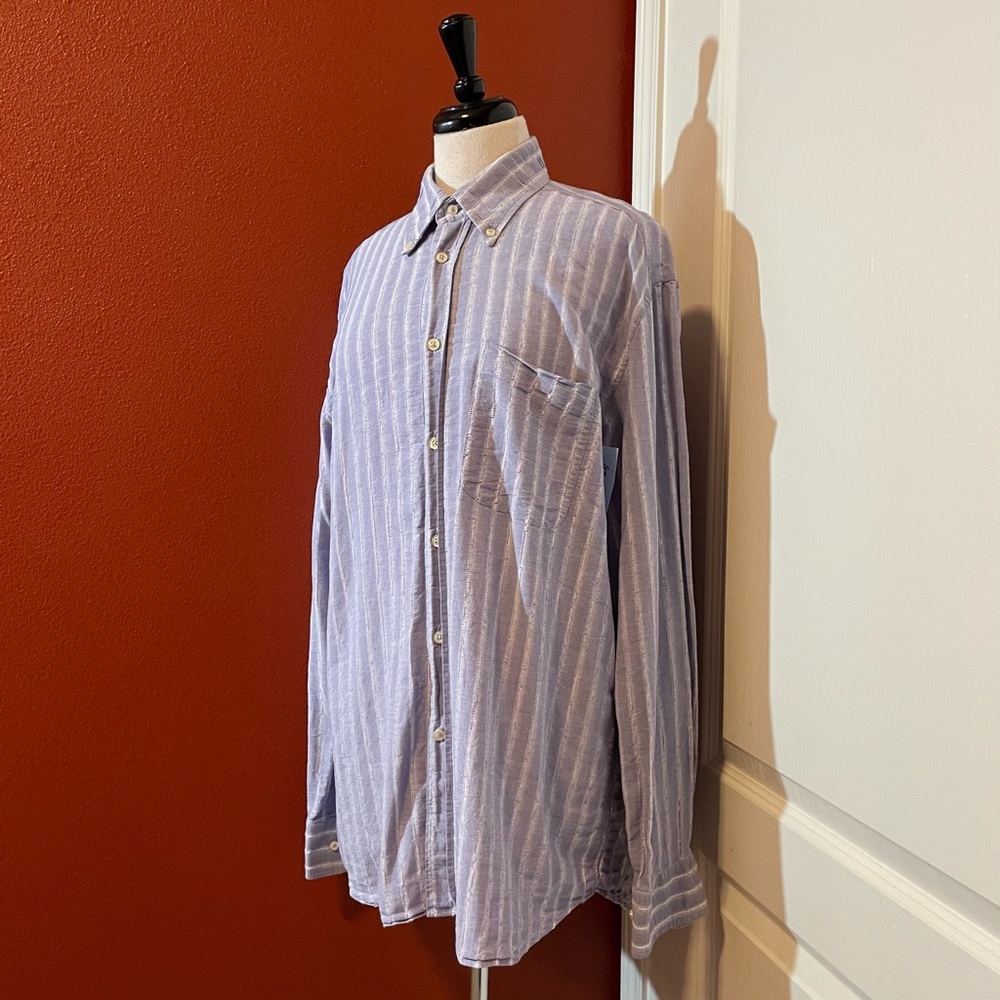 Canali Men’s Vintage Sportswear‎ Striped Button Down Long Sleeve Dress Shirt